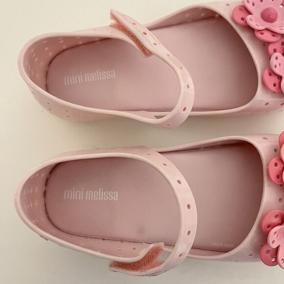 Mini Melissa Furadinha Perforated Pink Flower Sandals Toddler Girls Size 11 - Picture 10 of 12
